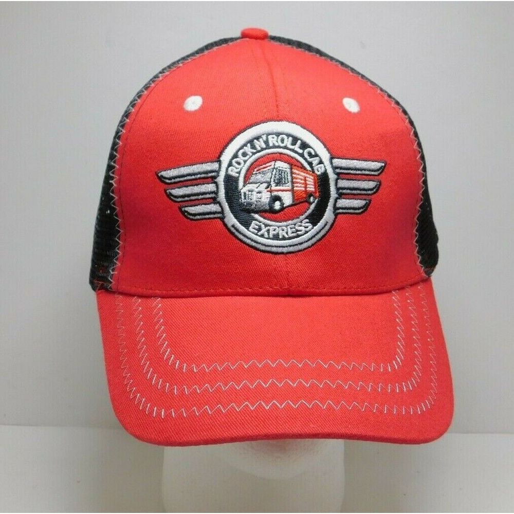 Snap On Rock n Roll Express Mesh Snapback‎ Hat Cap Red Black
